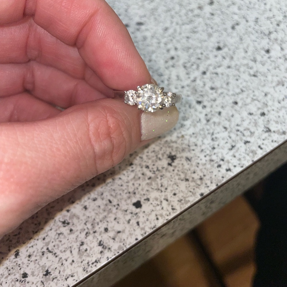 3 stone moissanite ring